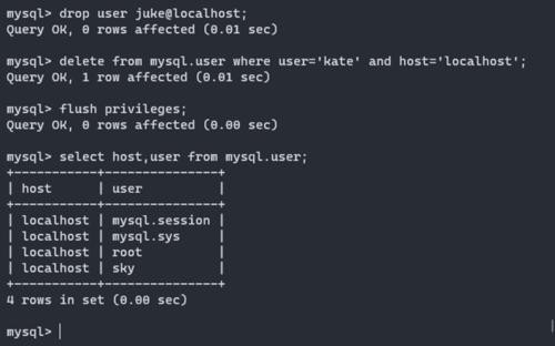 mysql删除用户的两种方法