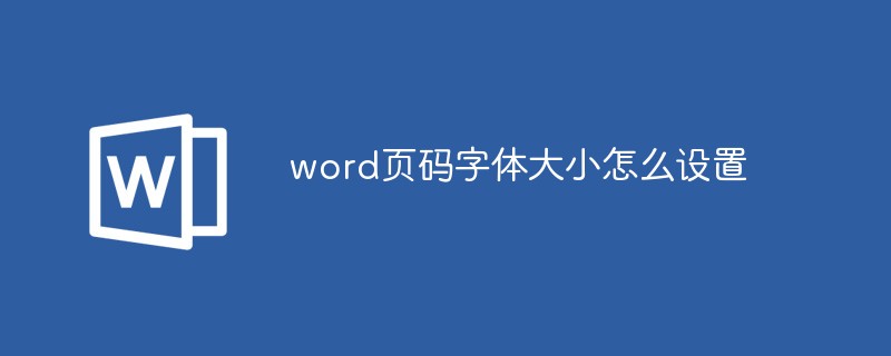 word页码字体大小设置方法教程