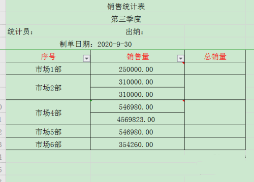 WPS怎么设置表格的不规则单元格求和