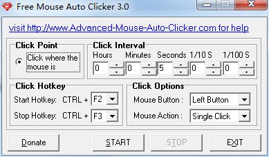 Free Mouse Auto Clicker鼠标连点器的使用方法