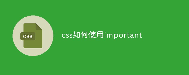 css如何使用important