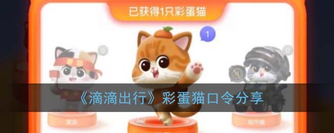 滴滴出行彩蛋猫口令是什么 滴滴出行彩蛋猫口令分享