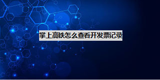 掌上高铁app开发票记录怎么查询?