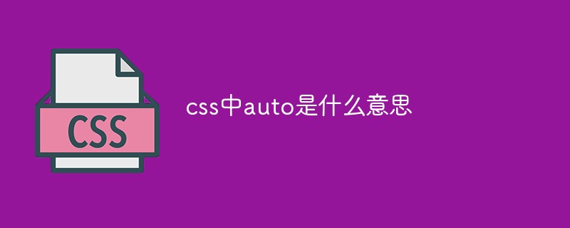 css中auto是什么意思