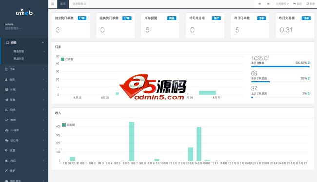 CRMEB微信商城小程序商城系统