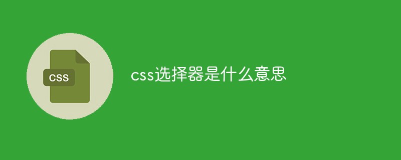 css选择器是什么意思