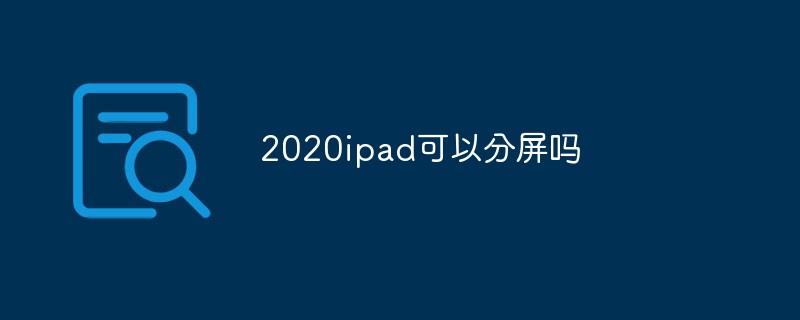 2020ipad可以分屏吗