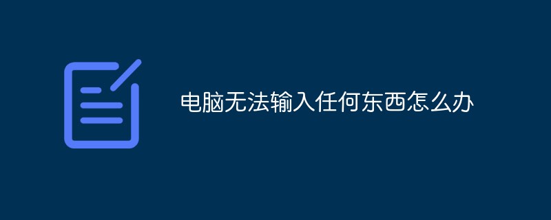 电脑无法输入任何东西怎么办