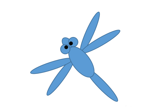 wps怎么画胖胖的蜻蜓? wps蜻蜓的画法