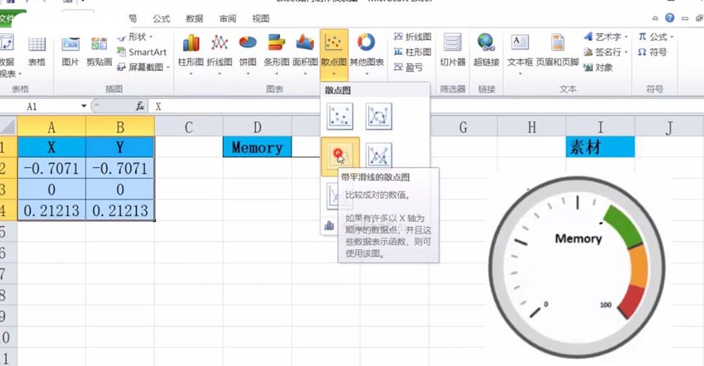 Excel表格中的数据制作制作成仪表图表?
