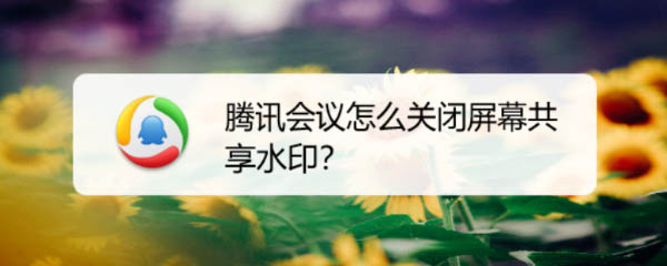 腾讯会议远程会议共享屏幕怎么去水印? 腾讯会议去水印教程