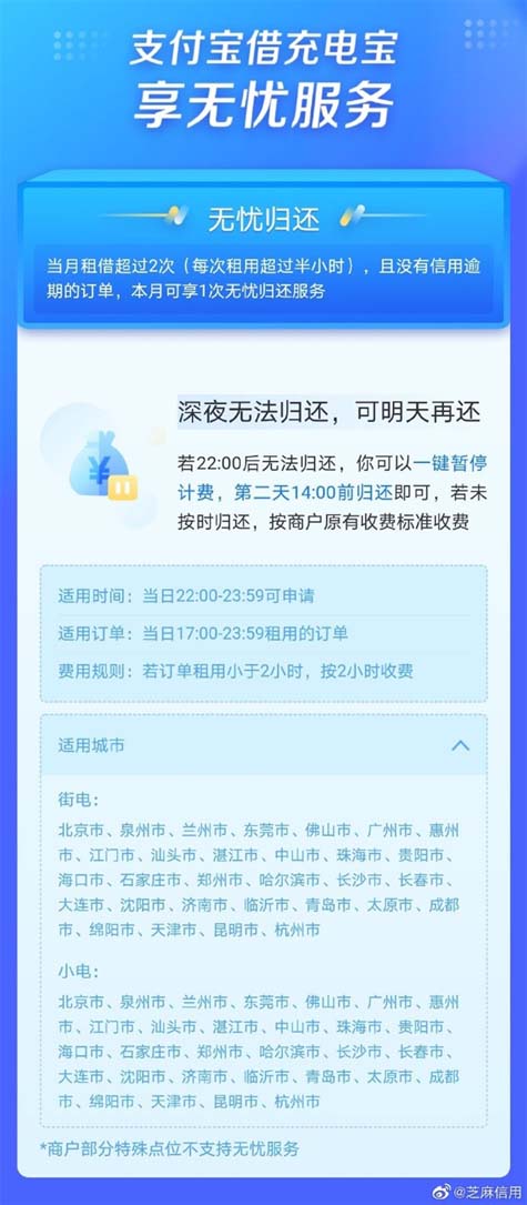 支付宝充电宝无忧还是什么 开启支付宝充电宝无忧还方法教程