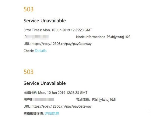 12306购票时出现错误503是什么意思 怎么解决