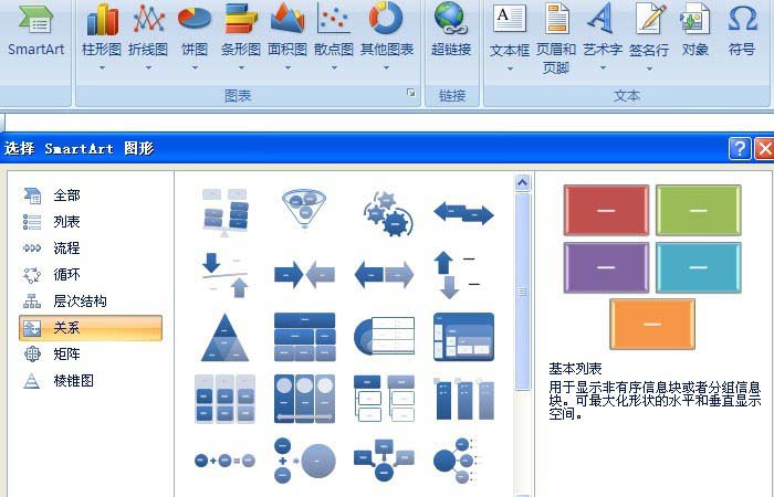 Excel表格中怎么绘制各种类型的关系图?