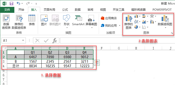 excel怎么制作图表并添加图表元素?