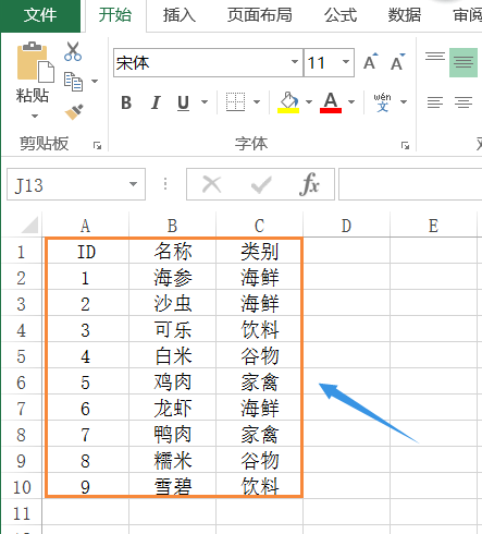 excel表格中的数据怎么按照类别排序?