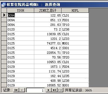 利用access的交叉表进行可观性查询的方法