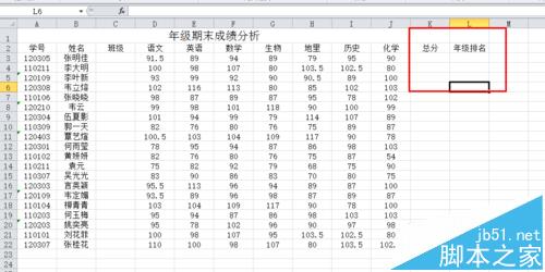 excel年级排名公式怎么使用?