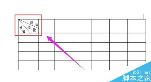 word如何在表格的表头中输入文字?