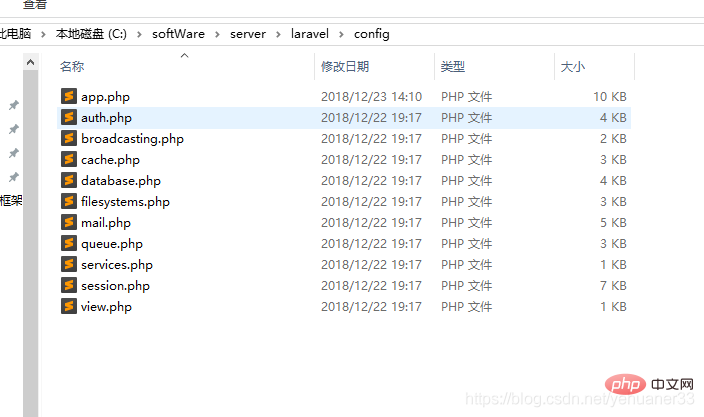 config（框架的配置文件）目录