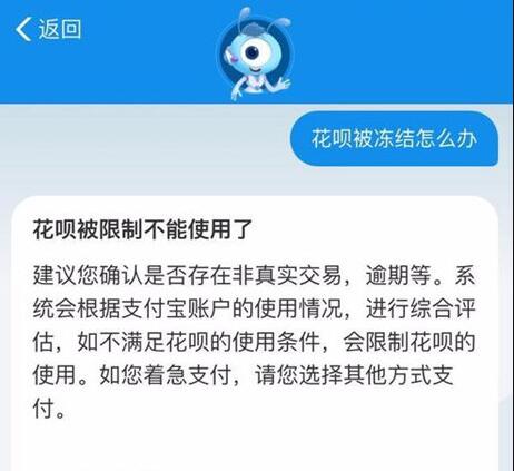 支付宝花呗被冻结了怎么办 花呗无法使用的解决办法