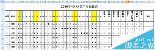 excel怎么制作美观又实用的考勤表?