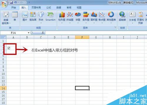 在Excel表格的方框内怎么打钩?
