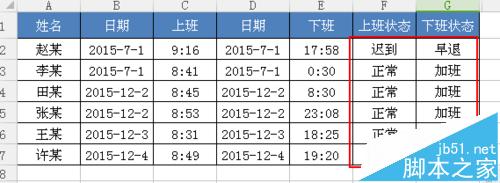 怎么用Excel查看员工上班迟到状况? IF和TIME函数计算出上下班状态的方法