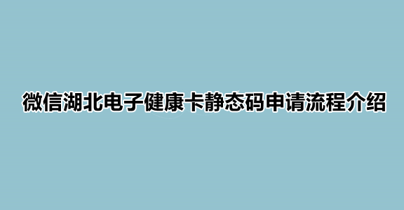 微信湖北电子健康卡静态码申请流程介绍