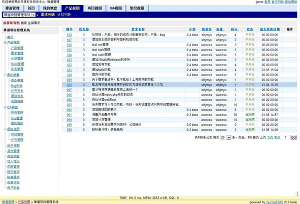 ZenTaoPMS 禅道php项目管理软件