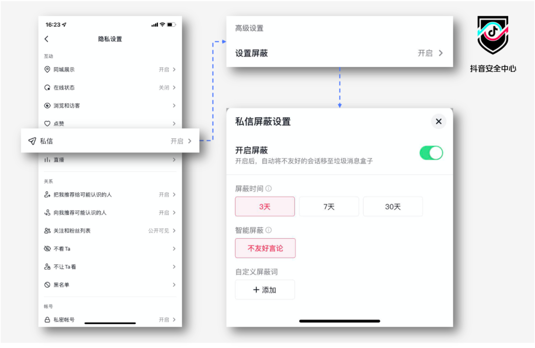 抖音加强网暴治理，新增私信屏蔽词设置等功能
