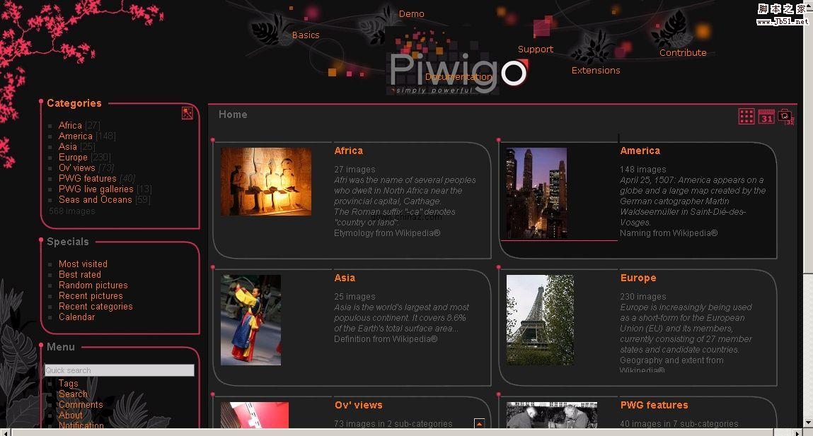 php Piwigo 相册系统