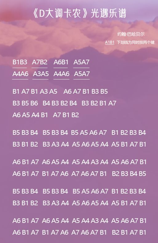 《光遇》D大调卡农怎么弹？D大调卡农乐谱推荐