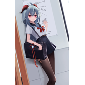 《原神》甘雨学生装黑色美腿高清图