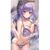 《原神》刻晴去衣脸红流口水很享受的图片