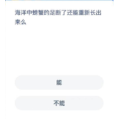 螃蟹的腿断了还能不能再长出来-神奇海洋今日答题解析