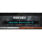 暗区突围段位积分有什么用-段位积分作用一览