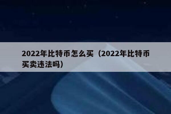 2022年比特币怎么买（2022年比特币买卖违法吗） 第1张