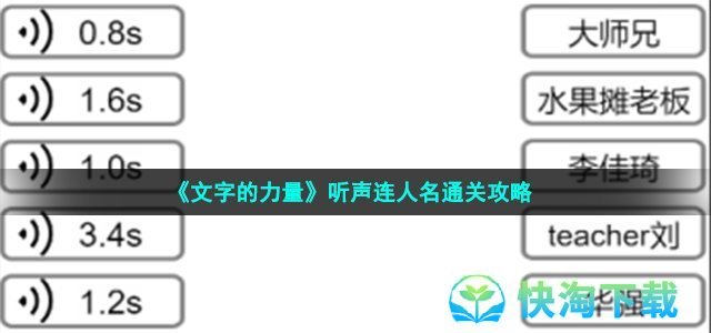 《文字的力量》听声连人名通关策略