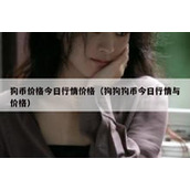 狗币价格今日行情价格（狗狗狗币今日行情与价格）