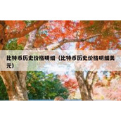 比特币历史价格明细（比特币历史价格明细美元）
