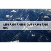 比特币人民币实时行情（比特币人民币实时行情网）