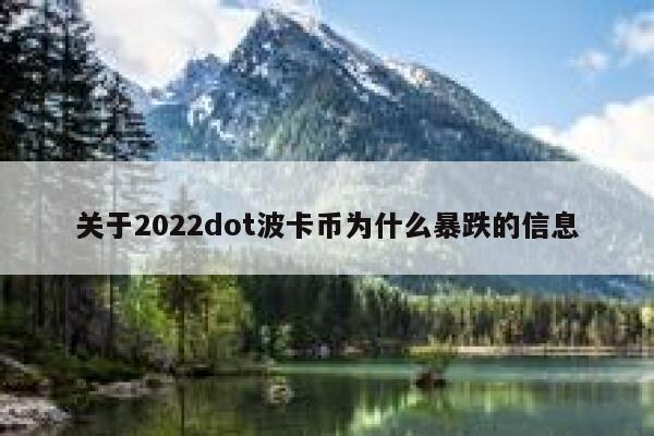 关于2022dot波卡币为什么暴跌的信息 第1张