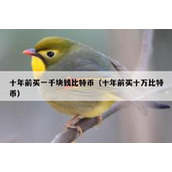 十年前买一千块钱比特币（十年前买十万比特币）