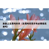 准备上交易所的币（交易所买完币有必要提出来吗）