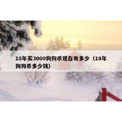 18年买3000狗狗币现在有多少（18年狗狗币多少钱）