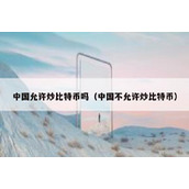 中国允许炒比特币吗（中国不允许炒比特币）
