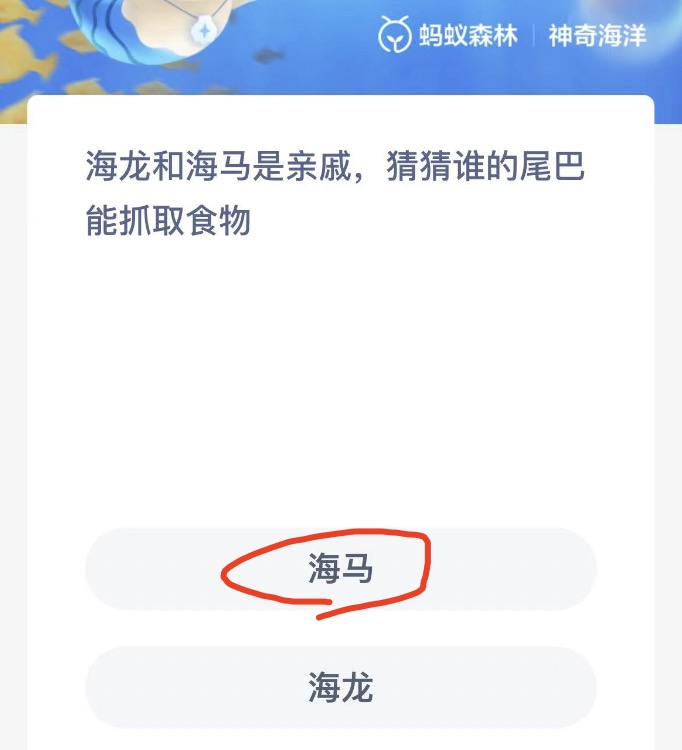 《支付宝》神奇海洋10月18日答案分享