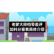 老爹大排档零差评加料分量表具体介绍