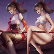 王者荣耀云缨去掉所有服装拿枪高清图